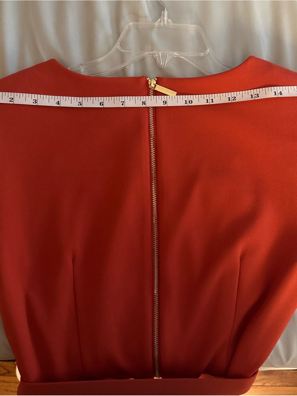 Calvin Klein Clay Tie Waist Ruffle Dress | Size Small - Picture 5 of 8